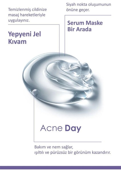 Acne Day Serum Mask Akne ve Gözeneklere Karşı Etkili Gündüz Kullanımı için Geliştirilmiş Serum Maske