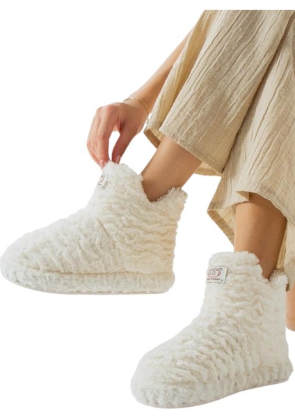 Kadın Panduf Kaydırmaz Taban Ev Botu Kalın Hafif Taban Beyaz fiyatları