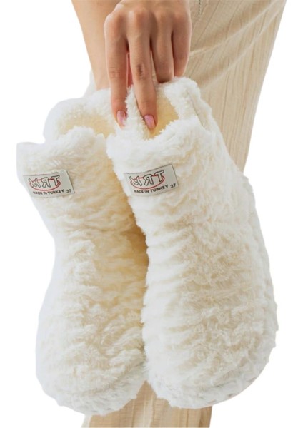 Kadın Panduf Kaydırmaz Taban Ev Botu Kalın Hafif Taban Beyaz modelleri