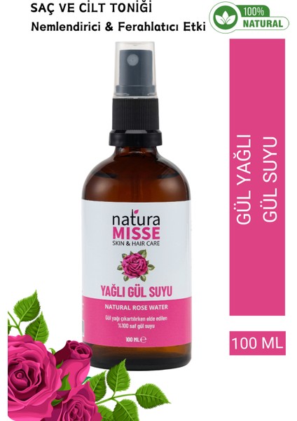 Tam Yağlı Gül Suyu 100 ml Doğal Tonik & Antiaging-Canlandırıcı Etkili Tonik