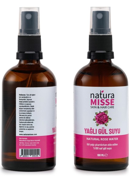 Tam Yağlı Gül Suyu 100 ml Doğal Tonik & Antiaging-Canlandırıcı Etkili Tonik