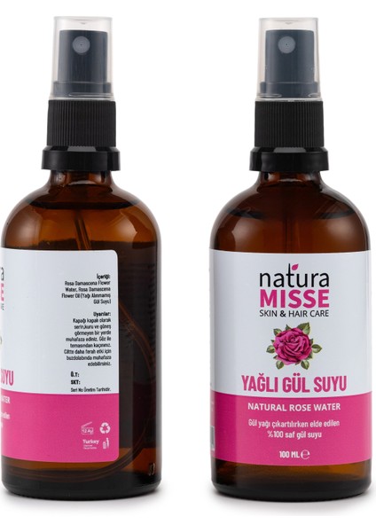 Tam Yağlı Gül Suyu 100 ml Doğal Tonik & Antiaging-Canlandırıcı Etkili Tonik