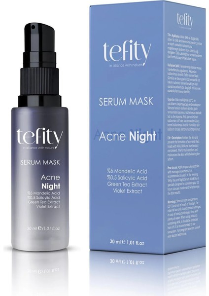 Acne Night Serum Mask : Akne ve Gözeneklere Karşı Etkili Serum Maske / Gece