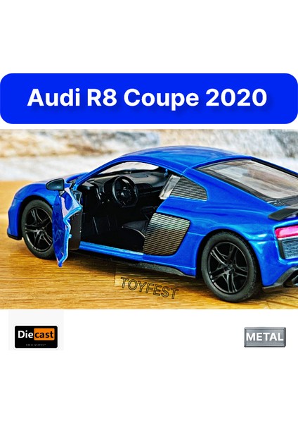 Audi R8 Coupe 2020 Çek Bırak Die - Cast Kapıları Açılabilen Metal Model Araba - Mavi 11.5 cm fiyatları