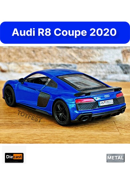 Audi R8 Coupe 2020 Çek Bırak Die - Cast Kapıları Açılabilen Metal Model Araba - Mavi 11.5 cm indirimleri