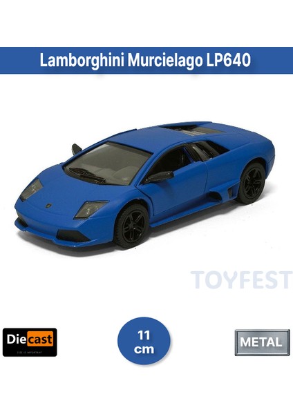 Lamborghini Murcielago LP640 Çek Bırak Kapıları Açılabilen Metal Model Araba - Mavi 11.5 cm