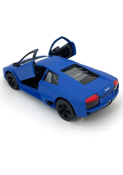 Lamborghini Murcielago LP640 Çek Bırak Kapıları Açılabilen Metal Model Araba - Mavi 11.5 cm