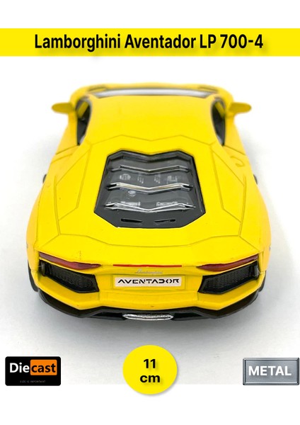 Lamborghini Aventador Lp 700-4 Çek Bırak Kapıları Açılabilen Metal Model Araba - Sarı 11.5 cm fırsatları