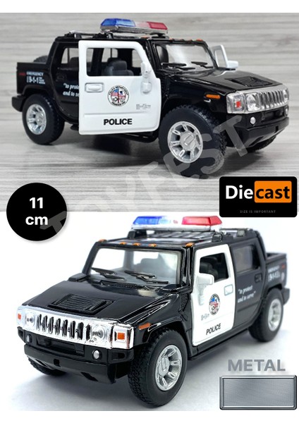 2005 Hummer H2 Sut Polis Çek Bırak Die - Cast Kapıları Açılabilen Koleksiyonluk Metal Model Araba