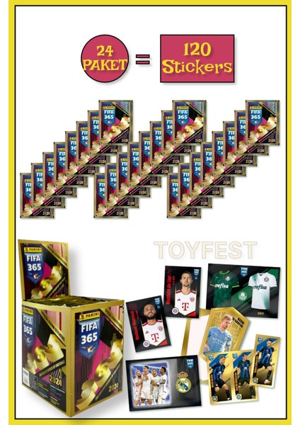 Panini Fifa 365 2024 Futbolcu Stickers Kartları - 24 Paket ( 120 Stickers )