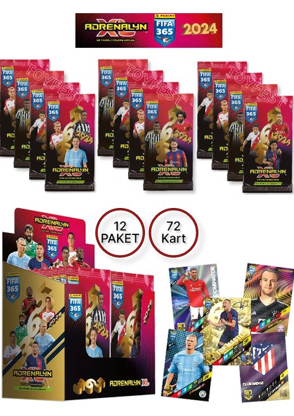 Panini Adrenalyn Fifa 365 - 2024 Official Trading Card Futbolcu Kartları Etiketi ( 12 Paket )
