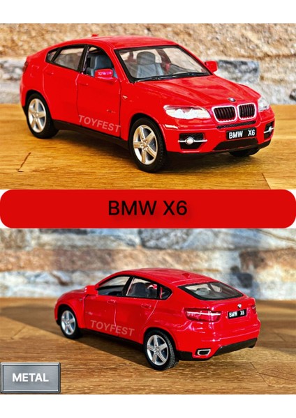 Bmw X6 Çek Bırak Die - Cast Kapıları Açılabilen Metal Model Araba - Kırmızı 1:32 - 11.5 cm fırsatları