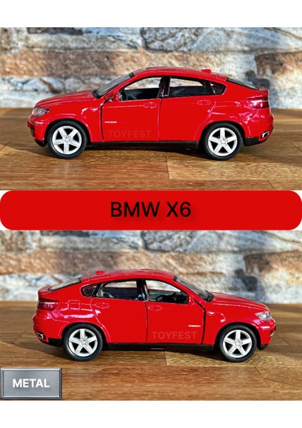 Bmw X6 Çek Bırak Die - Cast Kapıları Açılabilen Metal Model Araba - Kırmızı 1:32 - 11.5 cm indirimleri