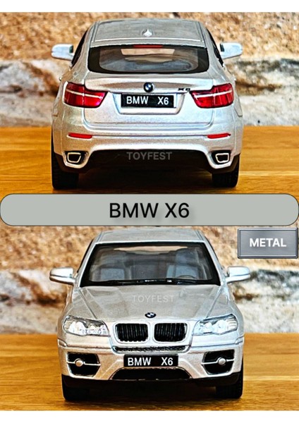 Bmw X6 Çek Bırak Die - Cast Kapıları Açılabilen Metal Model Araba - Gri 1:32 - 11.5 cm indirimleri