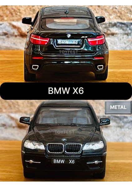Bmw X6 Çek Bırak Die - Cast Kapıları Açılabilen Metal Model Araba - Siyah 1:32 - 11.5 cm