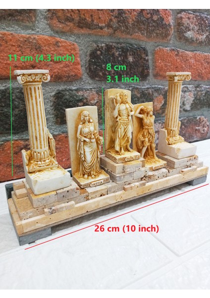 Zeus Hestia Artemis Yunan Tanrıları Taş Stantlı