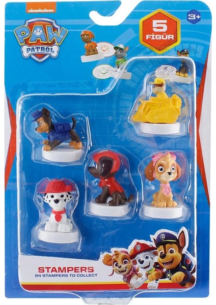 Paw Patrol Damgalı Mühürlü 5 Li Figür Seti ( Marshall - Chase - Rubble - Skye - Zuma ) 4 - 7 cm