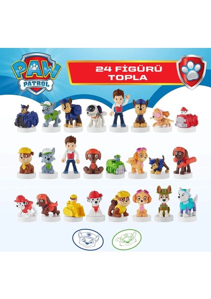 Paw Patrol Damgalı Mühürlü 5 Li Figür Seti ( Marshall - Chase - Rubble - Skye - Zuma ) 4 - 7 cm