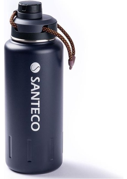 Haers Lacivert Çift Katmanlı Paslanmaz Çelik Termos Su Şişesi 950ML