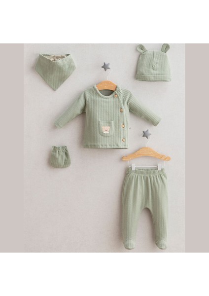 0-3 Ay Erkek Hastane Çıkışı Teddy Bear 5li Set #5285T-YSL