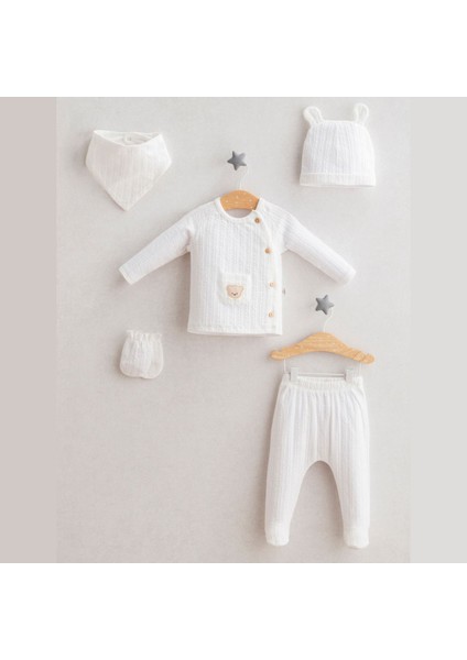 0-3 Ay Erkek Hastane Çıkışı Teddy Bear 5li Set #5285T-EKR