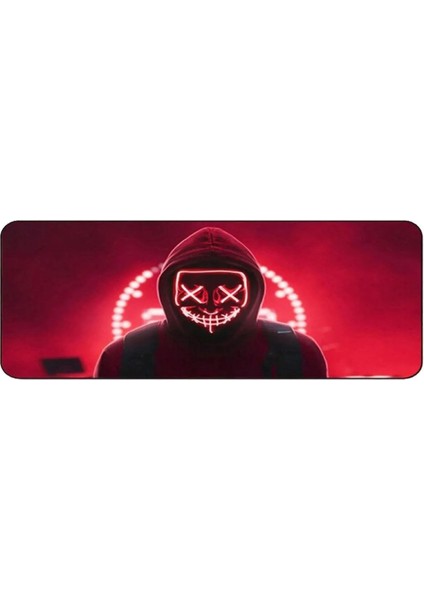 70X30 cm HACKER Desenli Dikişli Kaydırmaz Tabanlı Speed Ver. Mouse Pad Oyuncu Gaming