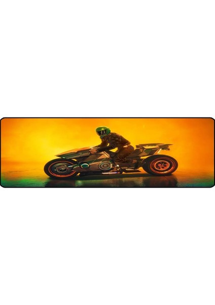 70X30 cm CYBER MOTO Desenli Dikişli Kaydırmaz Tabanlı Speed Ver. Mouse Pad Oyuncu Gaming