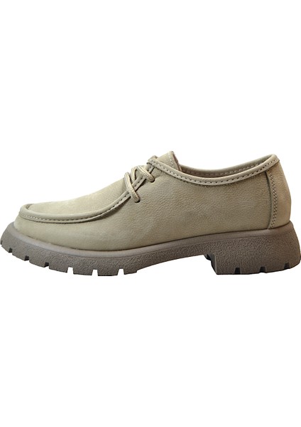 424-7 Soft Deri Vizon Bağlı Casual Kadın Ayakkabı