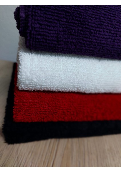 4 Adet Saç Boyası Tutmayan Siyah Kırmızı Beyaz Mor Mikrofiber El Yüz Kuaför Spor Havlusu