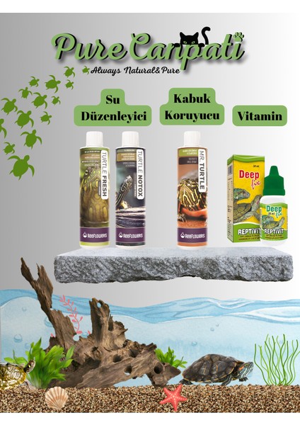 Kaplumbağa Bakım Seti(Vitamin,kabuk Koruyucu ve Su Düzenleyici)