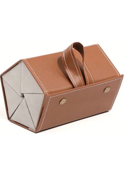 El Yapımı Deri 5'li Gözlük Taşıma ve Saklama Çantası Organizer Seyahat Deri ve Suet