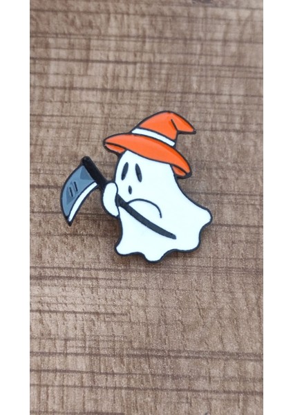 Azrail Hayalet Rozet. Mineli, Metal. Cadılar Bayramı, Halloween Rozet. Broş, Pin.
