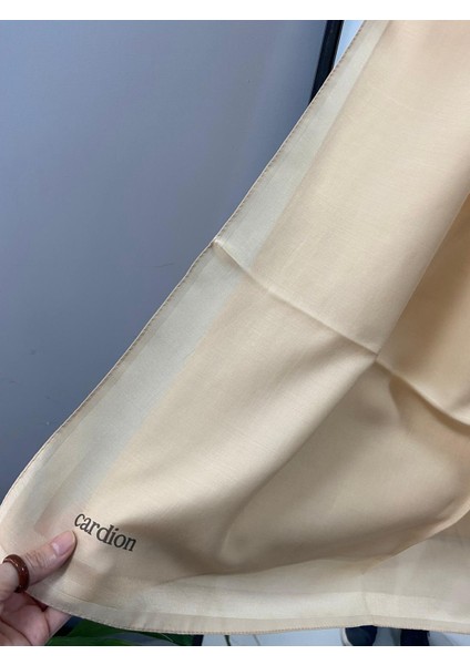 Cardion Kenar Şerit Desen Pamuk Ipek Şal Bej Renk fiyatları
