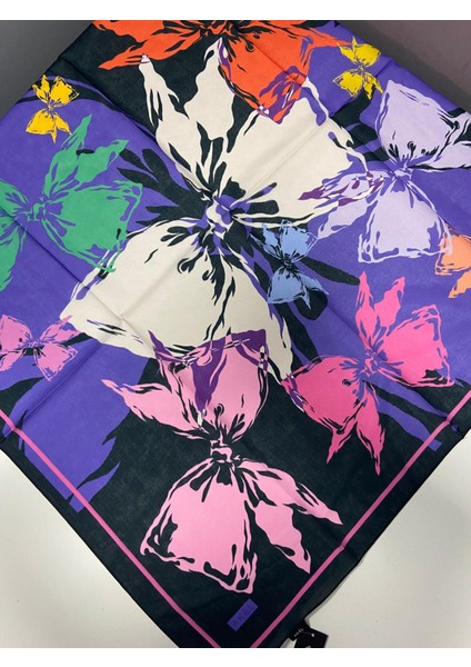 Akel Menekşe Desen Soft Eşarp