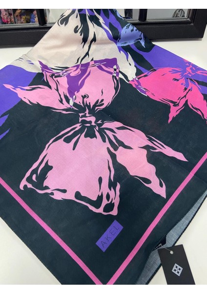 Akel Menekşe Desen Soft Eşarp modelleri