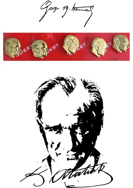 Atatürk Yaka Rozeti 10 Adet Sarı Renk