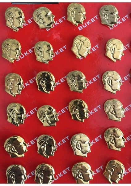 Atatürk Yaka Rozeti 10 Adet Sarı Renk