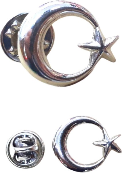 Türk Bayrağı Yaka Rozeti Metal Rozet Klipsli Ay Yıldız 5 Adet