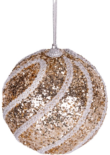 Yılbaşı Topu Pullu Beyaz Simli Dantel Şeritli 2'li Paket Şampanya 9 C modelleri