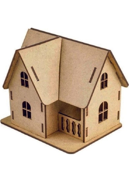 3D Ahşap Boyama Maketi Villa Modeli