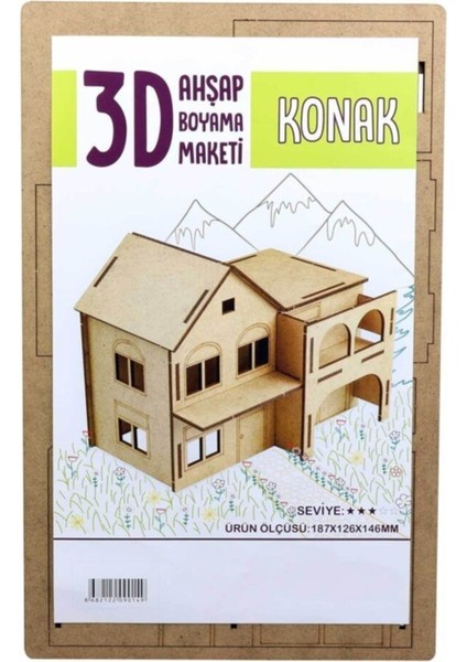 3D Ahşap Konak Maketi