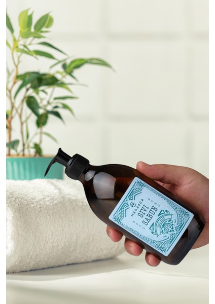 2'li Amber Cam Sıvı Sabun ve Bulaşık Sabunu Şişesi 500 ml Vintage Etiket Tasarım modelleri