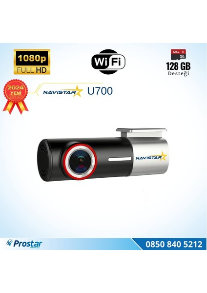 U700 Wifi 1080P 170° Geniş Açı Gece Görüşlü 128 GB Deste