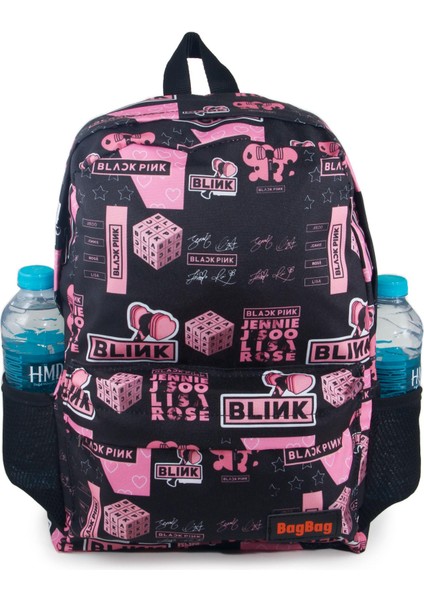 4'lü Set Blackpink K-Pop Desenli Sırt Çantası Kalemlik Makyaj Çantası Büyük Boy Makyaj Çantası
