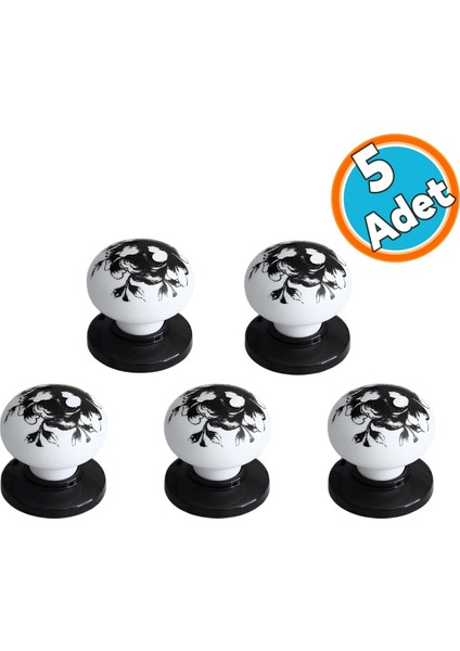 Düğme Kulp Desenli Beyaz Siyah Mobilya Mutfak Dolabı Çekmece Dolap Kulpu Kulbu 5 Adet fiyatları