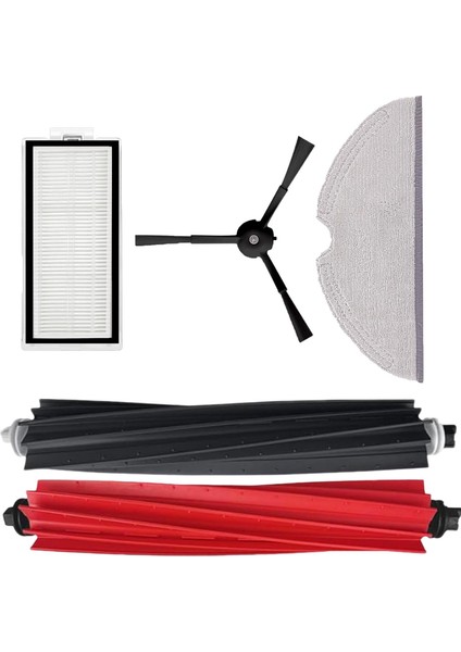 Roborock Q5 Pro , Q5 Pro Plus Uyumlu Siyah Filtre Fırça Mop Yedek Set