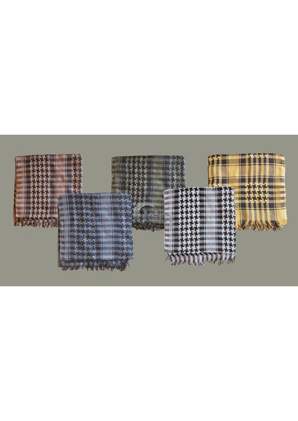 Askeri Puşi, Şal, Bandana, Eşarp Desenli Sarı-Siyah Desenli