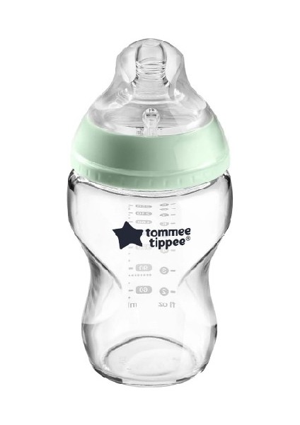 Tommee Tippee Closer To Nature Cam Biberon Şeffaf Yeşil 250 ml