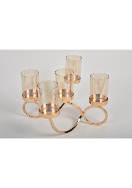 Seta Regina Mumluk Dalgalı Kare 5li Gold 27x40x28 cm
