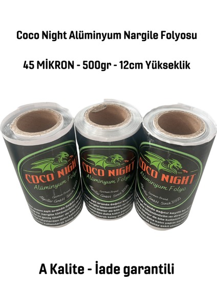 45 Mikron Net 500GR (36metre) Rulo Alüminyum Folyo, Nargile Folyosu, Shisha Foil Nargile Kömürü Için